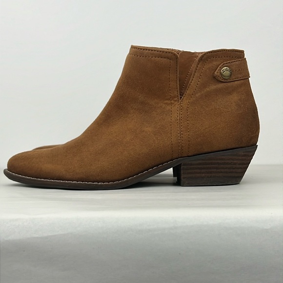 Zodiac Womens Brown Suede Madison Ankle Booties Cognac Brown Zip Closure SZ 10 - Picture 1 of 10